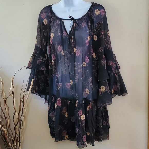 Free People Sheer Floral Dress - Picture 4 of 13
